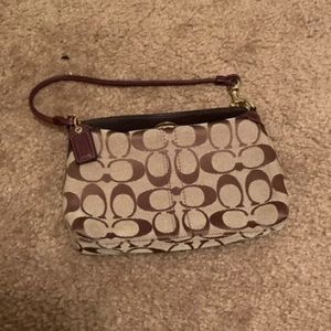 Original print coach clutch